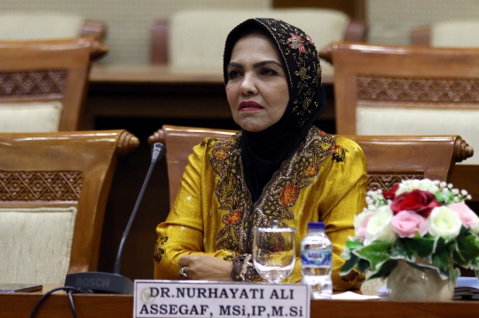 Ekspresi Nurhayati Ali Assegaf Jalani Uji Kelayakan dan Kepatutan Calon Anggota BPK
