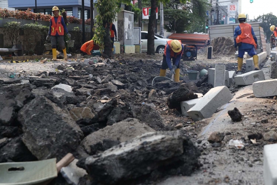 Meninjau Progres Revitalisasi Trotoar Salemba Raya