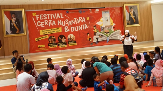 Antusiasme Anak Hadiri Festival Cerita Nusantara dan Dunia di Perpustakaan Nasional