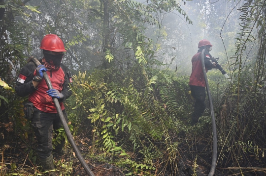 Perjuangan Petugas Terus Padamkan Kebakaran Hutan dan Lahan di Riau