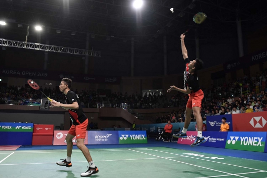 Wajah Semringah Fajar/Rian Saat Juara Korea Open 2019