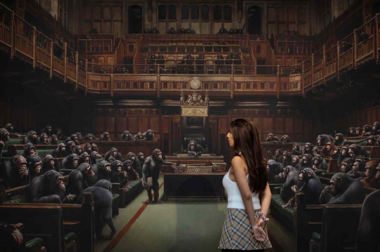 Lukisan Seniman Jalanan Banksy 'Devolved Parliament' Terjual Rp172 Miliar