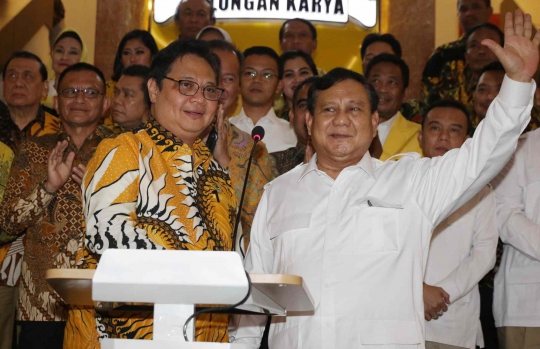 Prabowo Bertemu Airlangga Hartarto di Markas Golkar