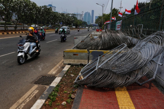 Penjagaan di DPR Jelang Pelantikan Presiden dan Wakil Presiden