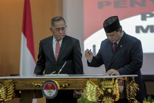 Sertijab Prabowo Subianto sebagai Menteri Pertahanan