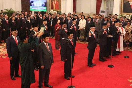 Suasana Pelantikan Wakil Menteri Kabinet Indonesia Maju oleh Jokowi