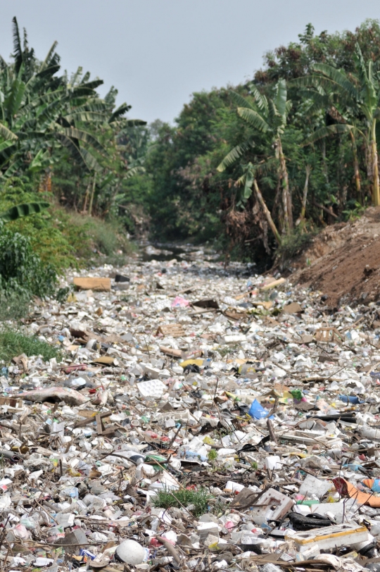 Penampakan Lautan Sampah di Kali Jambe Bekasi