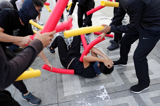 Aksi Pengunjuk Rasa Hong Kong Ikuti Kelas Bela Diri