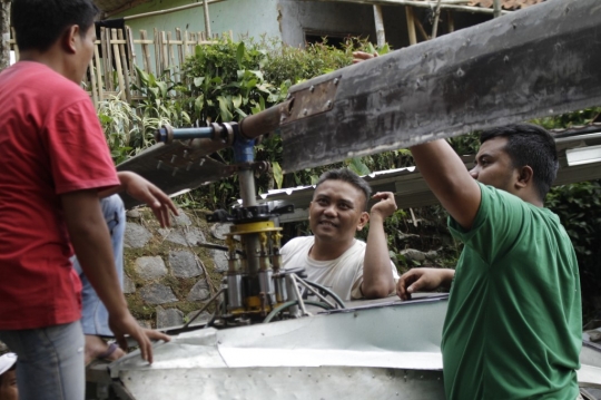 Penampakan Helikopter Bermesin Genset Buatan Warga Sukabumi