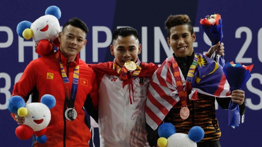 Aksi Eko Yuli Saat Sukses Meraih Emas SEA Games 2019