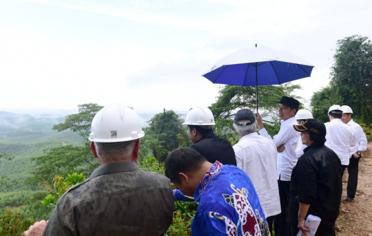 Gaya Jokowi Tinjau Ibu Kota Baru di Sepaku