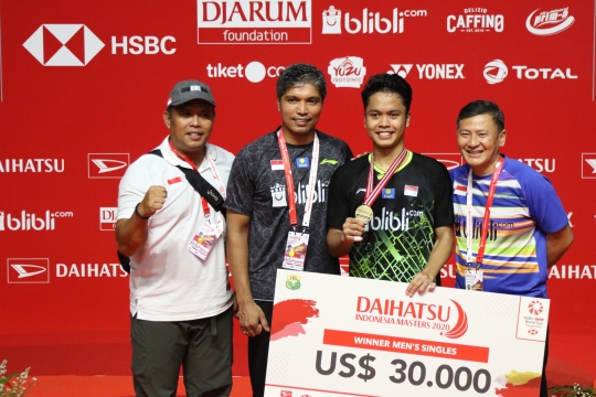 Ekspresi Anthony Ginting Raih Juara Indonesia Master 2020