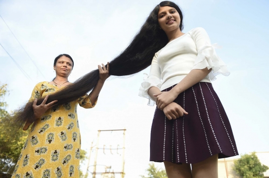 Remaja India Pecahkan Rekor Rambut Terpanjang Dunia