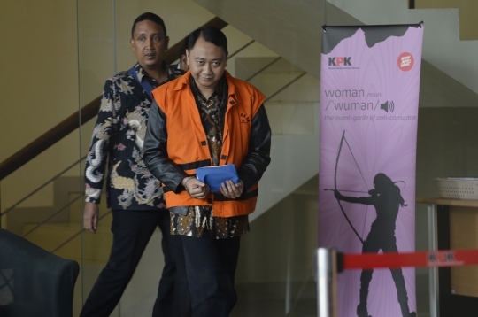 Ekspresi Bupati Lampung Utara Nonaktif Usai Diperiksa KPK