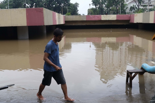 Hujan Lebat, Underpass Kemayoran Kembali Terendam Banjir