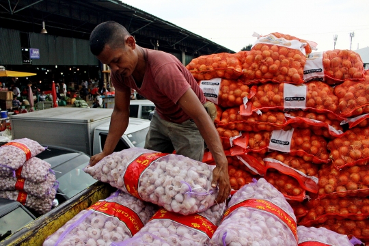 Harga Bawang Putih di Pasar Induk Kramat Jati Alami Kenaikan