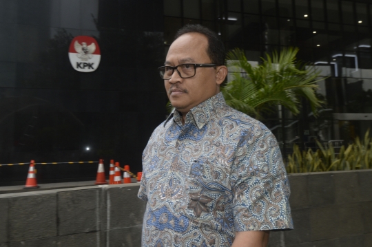 Ekspresi Dirut PT Waskita Beton Precast DJarot Subana Usai Diperiksa KPK