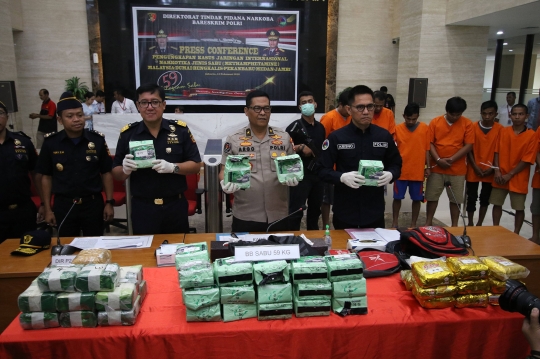 Polisi Amankan 59 Kg Sabu dari Jaringan Malaysia-Indonesia