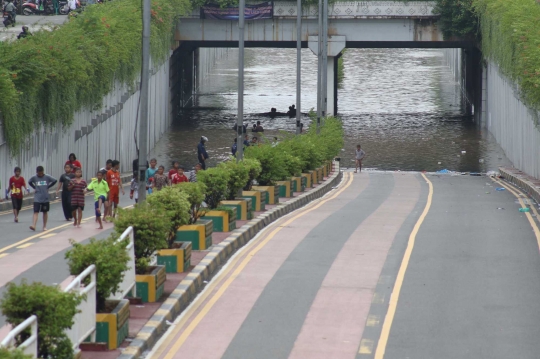 Tidak Bisa Dilalui, Terowongan Angkasa Terendam Banjir