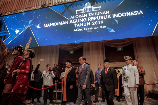 Jokowi dan Ma'ruf Hadiri Sidang Pleno Laporan Tahunan MA Tahun 2019