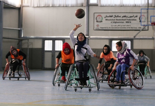 Semangat Berlatih Pemain Basket Disabilitas Afghanistan