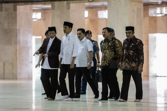 Presiden Jokowi Tinjau Langsung Sterilisasi Masjid Istiqlal
