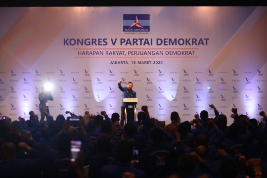 Ekspresi AHY Terpilih Jadi Ketua Umum Partai Demokrat