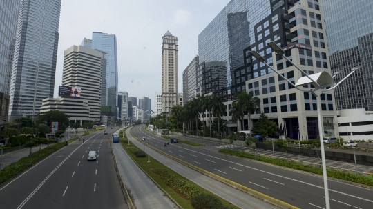 Wabah Corona, Jalan Protokol Jakarta Lengang di Hari Nyepi