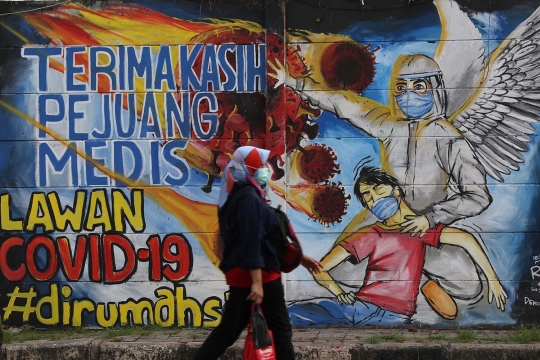 Jelang Pemberlakuan PSBB, Muncul Mural Ajakan Lawan Covid-19 di Depok