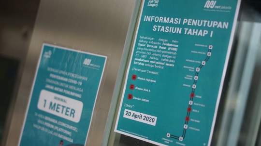 Cegah Penyebaran Virus Korona, MRT Tutup Tiga Stasiun