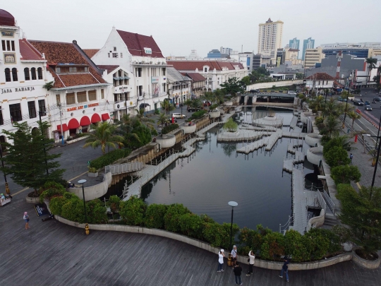 Suasana Kali Besar Kota Tua di Tengah Penerapan PSBB