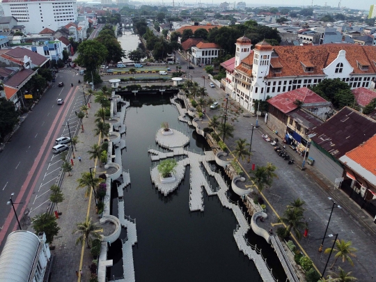 Suasana Kali Besar Kota Tua di Tengah Penerapan PSBB