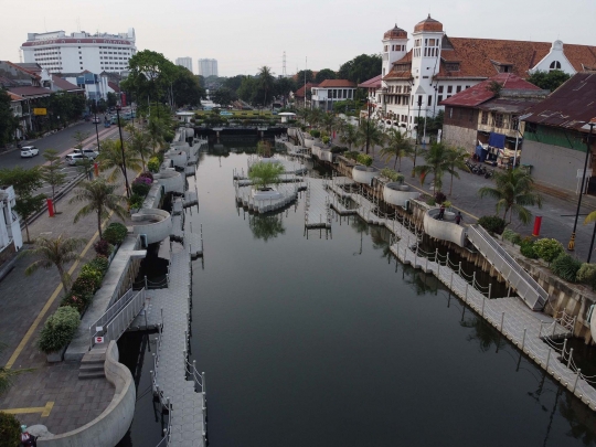 Suasana Kali Besar Kota Tua di Tengah Penerapan PSBB