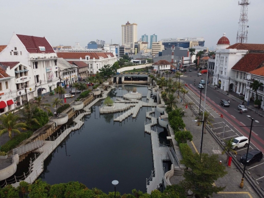 Suasana Kali Besar Kota Tua di Tengah Penerapan PSBB