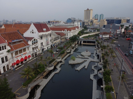 Suasana Kali Besar Kota Tua di Tengah Penerapan PSBB