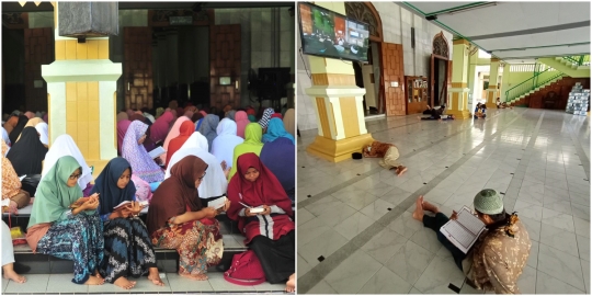 Suasana Masjid Kauman Semarang Sebelum dan Sesudah Wabah Corona