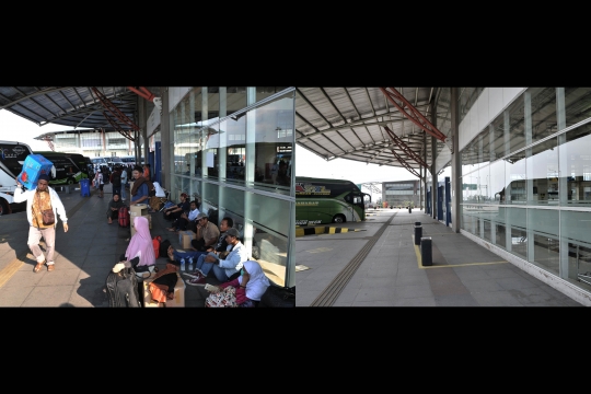 Kontras Terminal Pulo Gebang Sebelum dan Saat Dilanda Covid-19