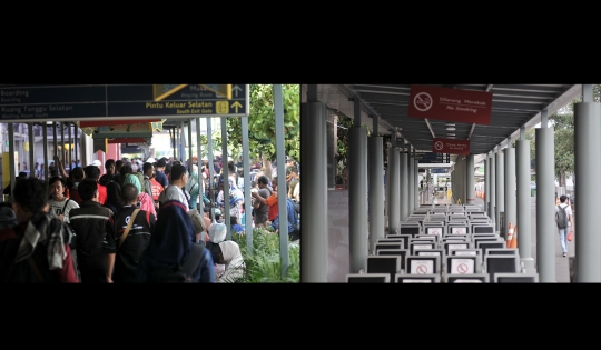 Pemandangan Kontras H-2 Lebaran di Stasiun Pasar Senen Sebelum dan Saat Covid-19