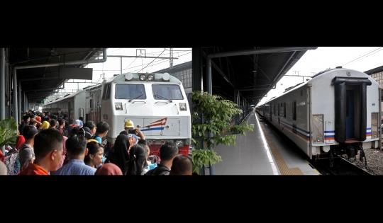 Pemandangan Kontras H-2 Lebaran di Stasiun Pasar Senen Sebelum dan Saat Covid-19