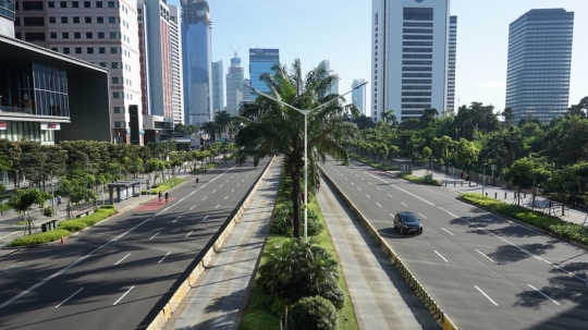 Suasana Jalan Sudirman dan MH Thamrin Selama Idul Fitri