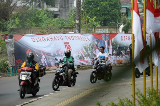 Jelang 17 Agustus, Poster HUT ke-75 Kemerdekaan RI Hiasi Tangsel