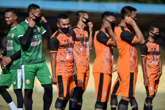 Intip Persiraja Banda Aceh Gelar Latihan dengan Protokol Kesehatan