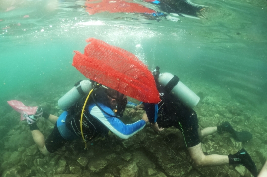 Aksi Penyelam Difabel Bersihkan Sampah Plastik di Laut Mediterania