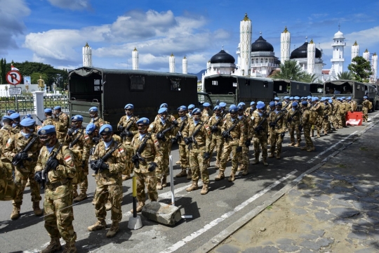 Tuntaskan Misi Perdamaian PBB, Ratusan Prajurit TNI Kembali ke Tanah Air