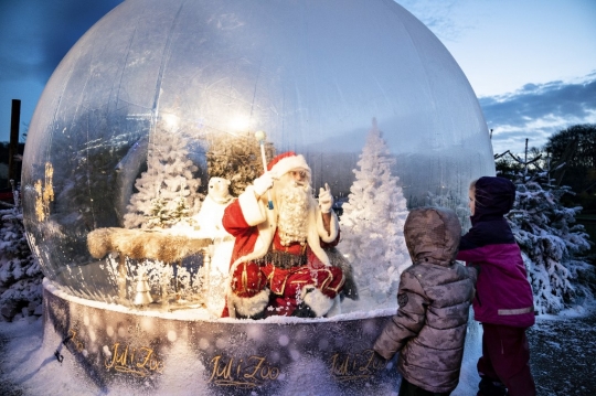Unik, Ada Sinterklas Dalam Bola Salju di Denmark