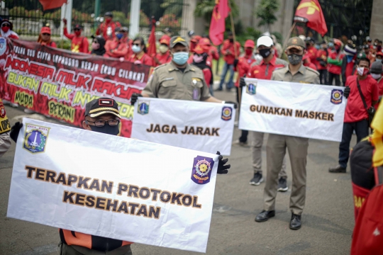 Imbauan Mengenakan Masker dan 3M Saat Aksi Unjuk Rasa