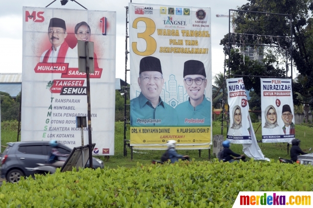 Foto : Baliho Tiga Calon Wali Kota Tangerang Selatan Hiasi Jalanan ...