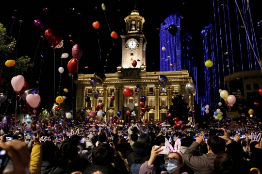 Meriahnya Pesta Tahun Baru di Wuhan Saat Pandemi Covid-19