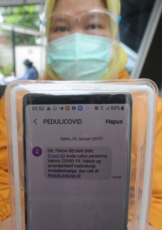 SMS Undangan Vaksin Covid-19 Bagi Tenaga Kesehatan