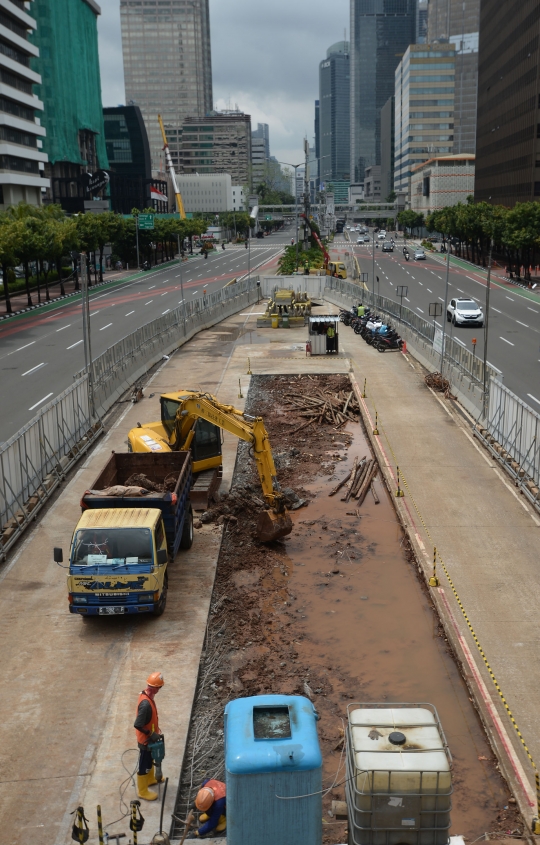 Progres Proyek MRT Fase Dua di MH Thamrin